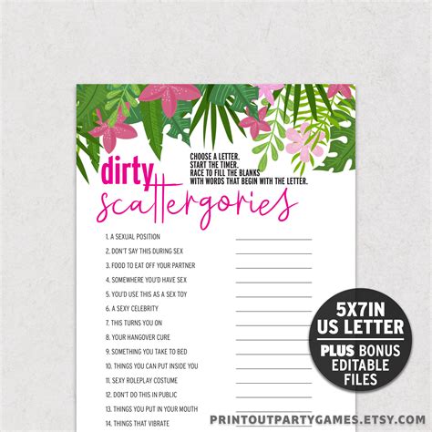 dirty scattergories lists